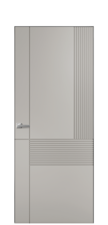 Дверь межкомнатная Меццо 13 Цвет Серый Шелк Покрытие Эмаль  Наличник Скрытый короб хром Цена 42450