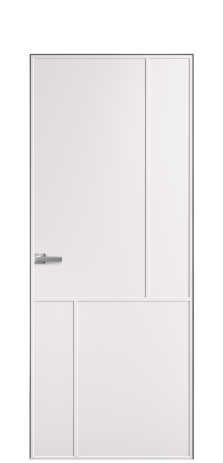 Дверь межкомнатная Line 3 Цвет Крем Покрытие Эмаль  Наличник Скрытый короб хром Цена 49450