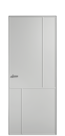 Дверь межкомнатная Line 3 Цвет Телегрей Покрытие Эмаль  Наличник Скрытый короб хром Цена 49450