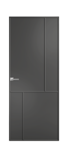 Дверь межкомнатная Line 3 Цвет Антрацит Покрытие Эмаль  Наличник Скрытый короб хром Цена 51143