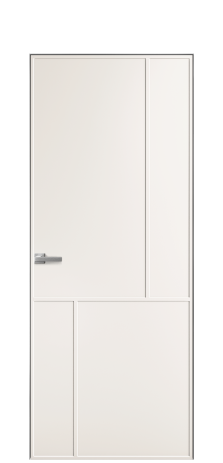 Дверь межкомнатная Line 3 Цвет Молочный Покрытие Эмаль  Наличник Скрытый короб хром Цена 57809