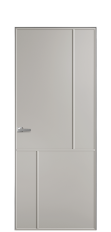 Дверь межкомнатная Line 3 Цвет Серый Шелк Покрытие Эмаль  Наличник Скрытый короб хром Цена 66610