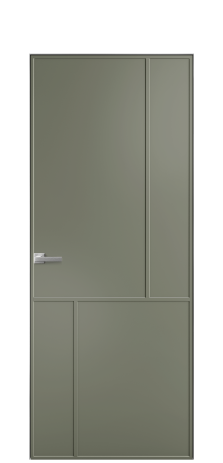 Дверь межкомнатная Line 3 Цвет Зеленый Покрытие Эмаль  Наличник Скрытый короб хром Цена 68303