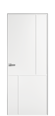 Дверь межкомнатная Лайн 3 Цвет Белый Покрытие Эмаль  Наличник Скрытый короб хром Цена 49450