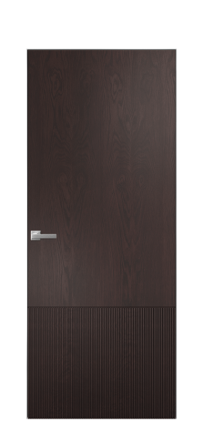 Дверь межкомнатная Breeze 2 Цвет Мореный Дуб Покрытие Шпон натуральный  Наличник Скрытый короб хром Цена 79510