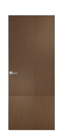 Дверь межкомнатная Breeze 3 Цвет Дуб Темный Покрытие Шпон натуральный  Наличник Скрытый короб хром Цена 79510