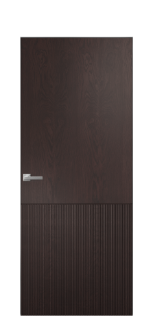 Дверь межкомнатная Breeze 4 Цвет Мореный Дуб Покрытие Шпон натуральный  Наличник Скрытый короб хром Цена 79510