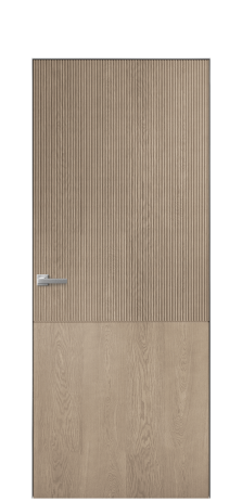 Дверь межкомнатная Breeze 5 Цвет Дуб Песочный Покрытие Шпон натуральный  Наличник Скрытый короб хром Цена 79510