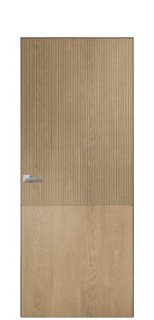 Дверь межкомнатная Breeze 5 Цвет Дуб Светлый Покрытие Шпон натуральный  Наличник Скрытый короб хром Цена 79510