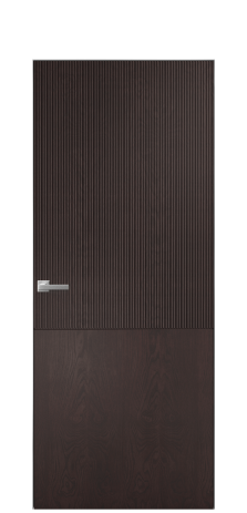 Дверь межкомнатная Breeze 5 Цвет Мореный Дуб Покрытие Шпон натуральный  Наличник Скрытый короб хром Цена 79510