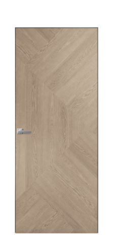 Дверь межкомнатная Unit 08 Цвет Дуб Песочный Покрытие Шпон натуральный  Наличник Скрытый короб хром Цена 77010