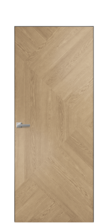 Дверь межкомнатная Unit 08 Цвет Дуб Светлый Покрытие Шпон натуральный  Наличник Скрытый короб хром Цена 77010