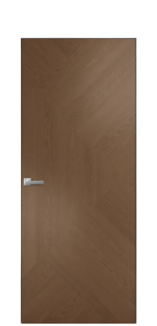 Дверь межкомнатная Unit 08 Цвет Дуб Темный Покрытие Шпон натуральный  Наличник Скрытый короб хром Цена 77010