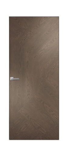 Дверь межкомнатная Unit 08 Цвет Дуб Марракеш Покрытие Шпон натуральный  Наличник Скрытый короб хром Цена 77010