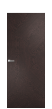 Дверь межкомнатная Unit 08 Цвет Мореный Дуб Покрытие Шпон натуральный  Наличник Скрытый короб хром Цена 77010