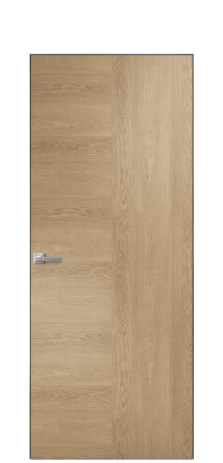 Дверь межкомнатная Unit 09 Цвет Дуб Светлый Покрытие Шпон натуральный  Наличник Скрытый короб хром Цена 69010