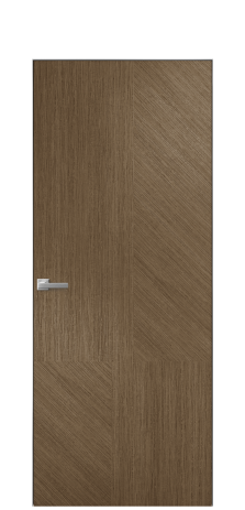Дверь межкомнатная Unit 11 Цвет Дуб Шоколад Покрытие Шпон масло  Наличник Скрытый короб хром Цена 74860